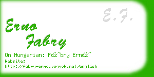 erno fabry business card